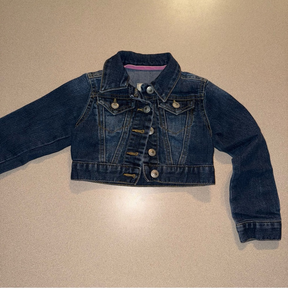 L.E.I. girls size XS 4/5 cropped jean jacket